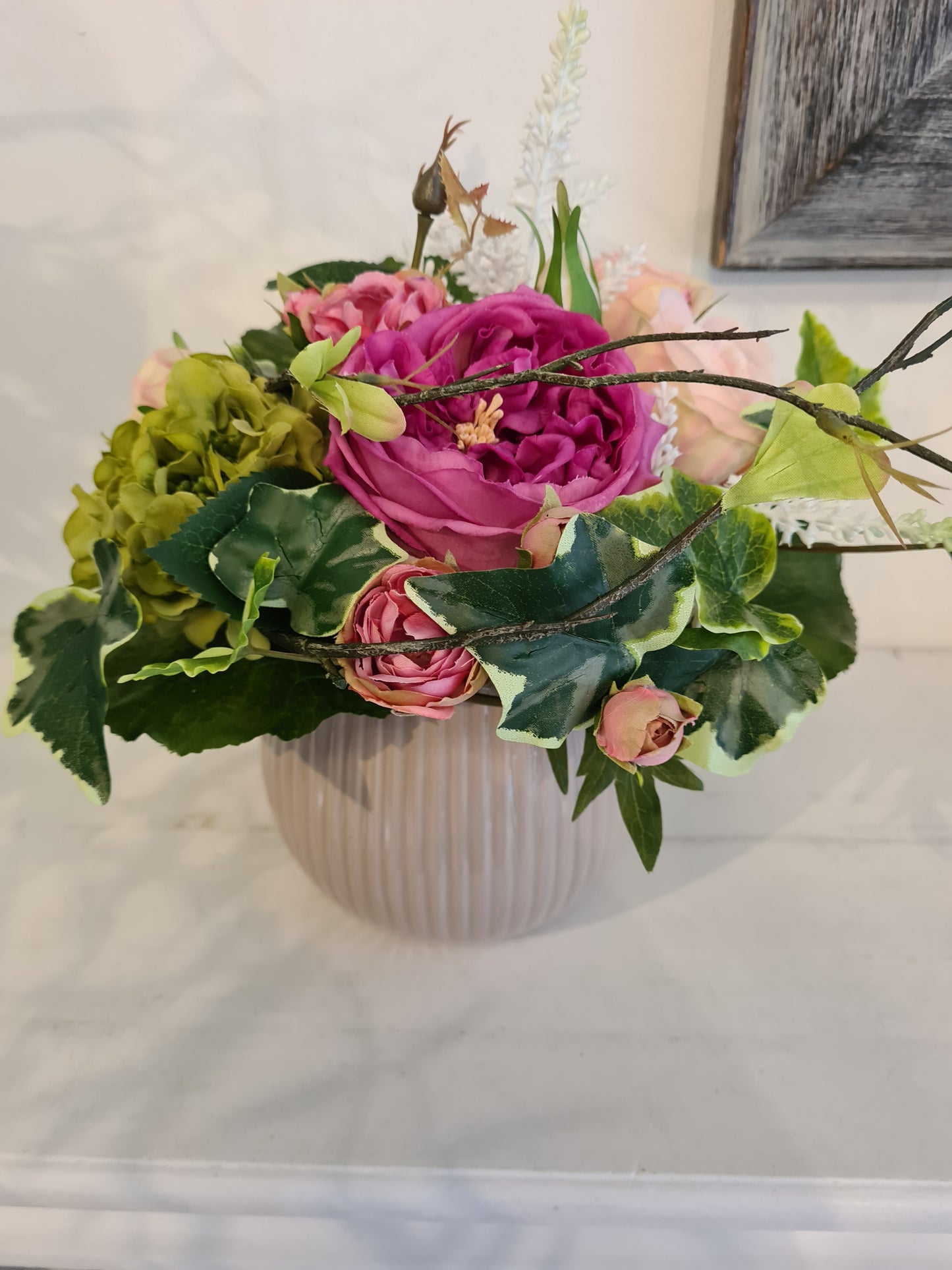 Blumenstrauß kurz gebunden mit Rosen & Hortensien