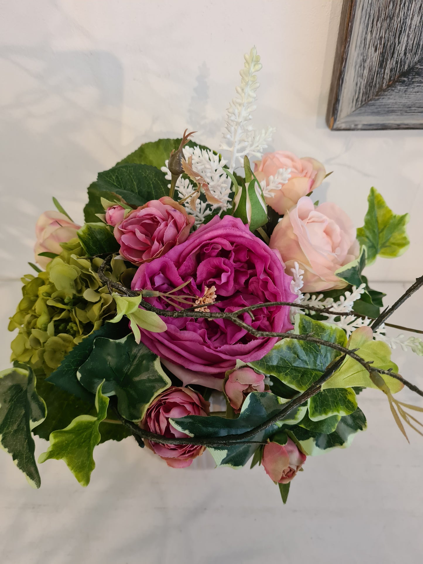 Blumenstrauß kurz gebunden mit Rosen & Hortensien