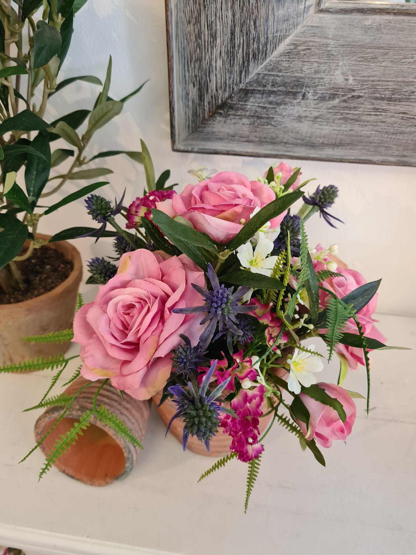 Blumenstrauß mit rosa Rosen kurz