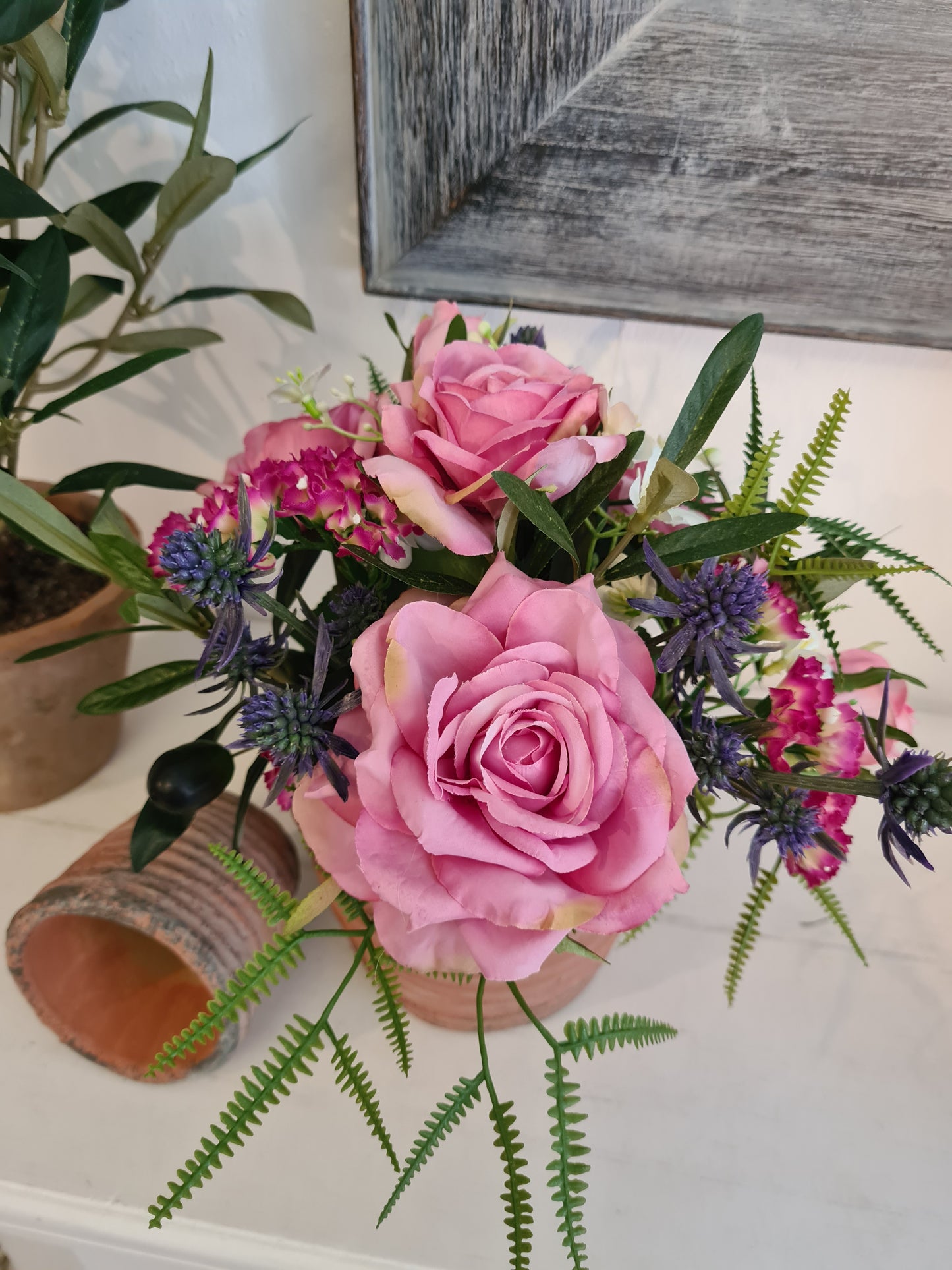 Blumenstrauß mit rosa Rosen kurz